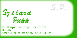 szilard pupp business card